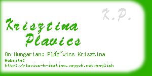krisztina plavics business card